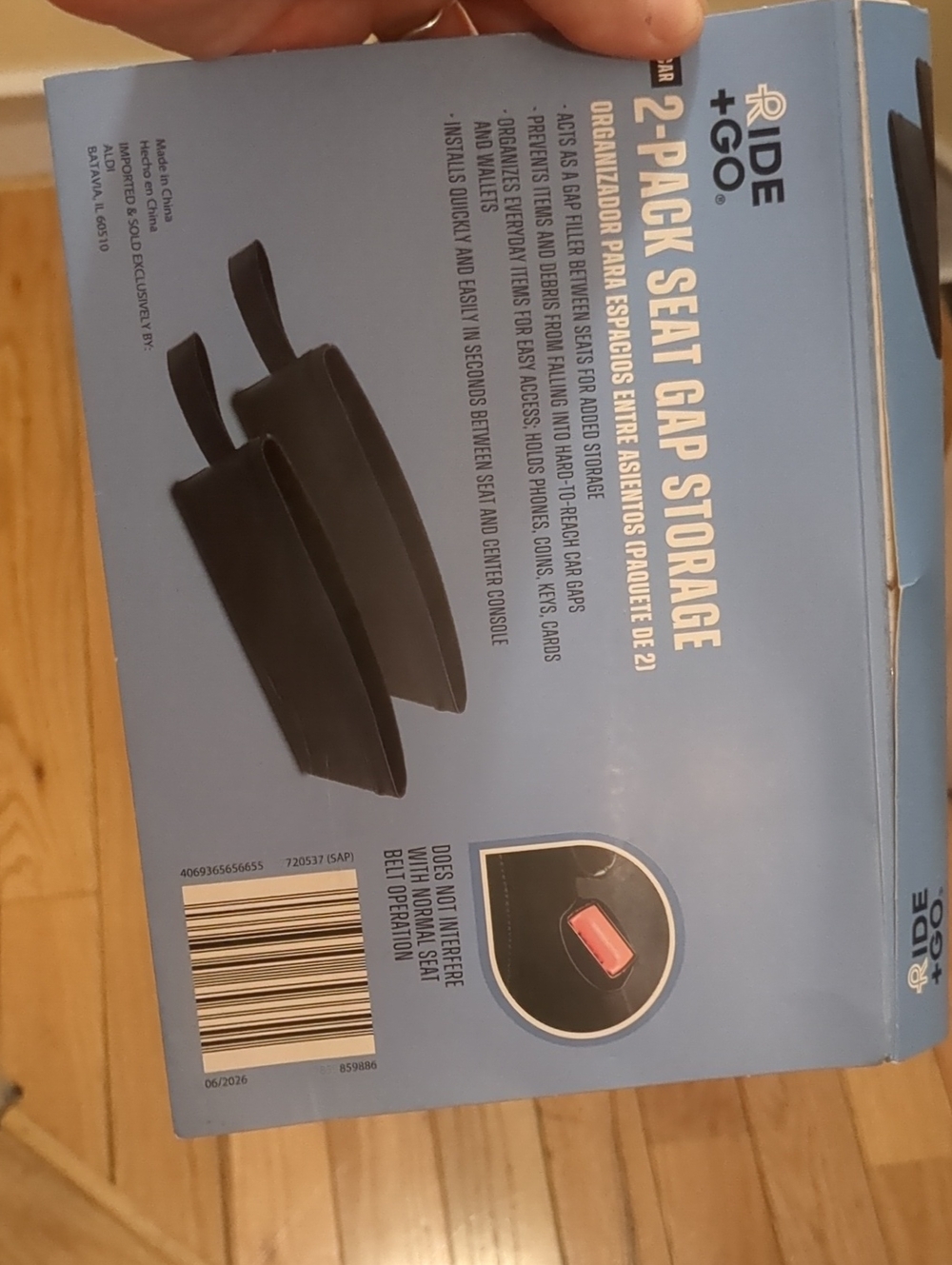 Ride + Go 2-Pack Seat Gap Storage - Black (Aldi)